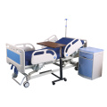 adjustable height hospital overbed table with wheel